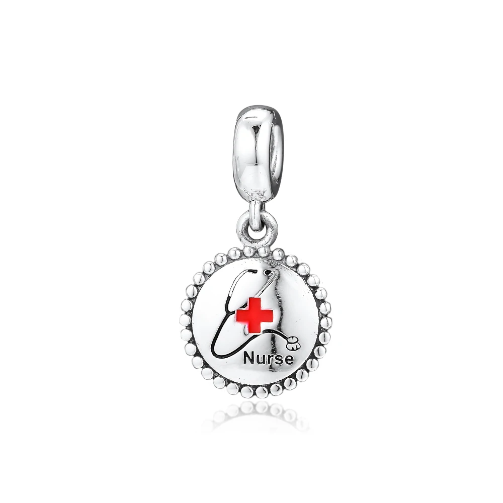 CKK Silver 925 Jewelry Fits Pandora Bracelets Nurse Dangle