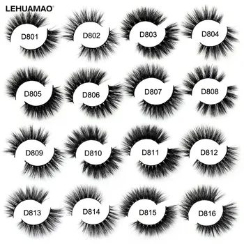 LEHUAMAO Makeup 3D Mink Lashes Thick False Eyelashes Long Natural Eyelashes Lightweight Volume Mink Eyelashes Fluffy Soft Lashes 1