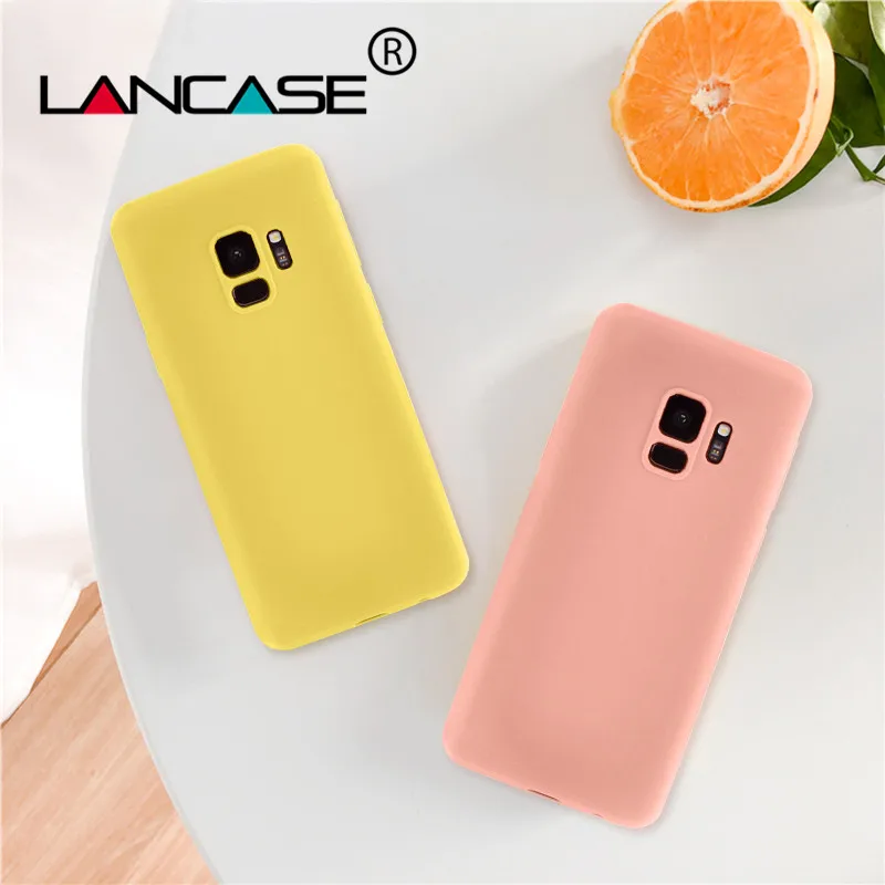 LANCASE Карамельный цвет для samsung S9 случае Мягкие TPU симпатичный обычный силиконовый