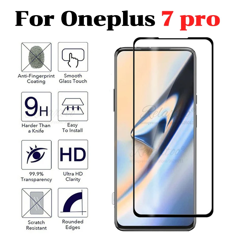 3D изогнутое закаленное стекло для OnePlus 7 Pro Защита экрана для One Plus 7 Pro 7pro защитная пленка переднее стекло