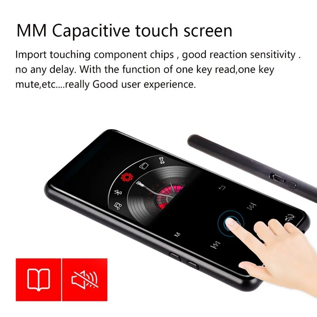 2.4 inch Touch Screen MP3 Player Recording MP4 Player USB2.0 FM Radio Bluetooth Music Player Built-in Microphone