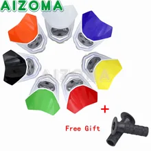 Multicolors Supermoto H4 Offroad Da Bicicleta Da Sujeira Da Motocicleta Universal Farol Carenagem Para Yamaha Kawasaki Suzuki DRZ/WRF/KLX Enduro