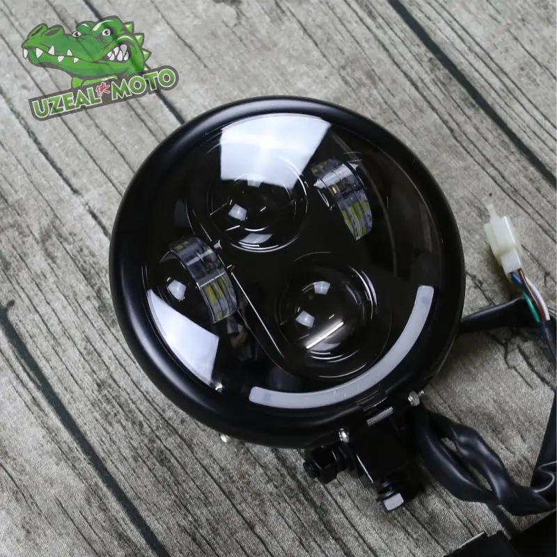  5.75 inch High Quality Motorcycle Headlamp Universal boober chopper Vintage Front light Halley 883  - 32823310752