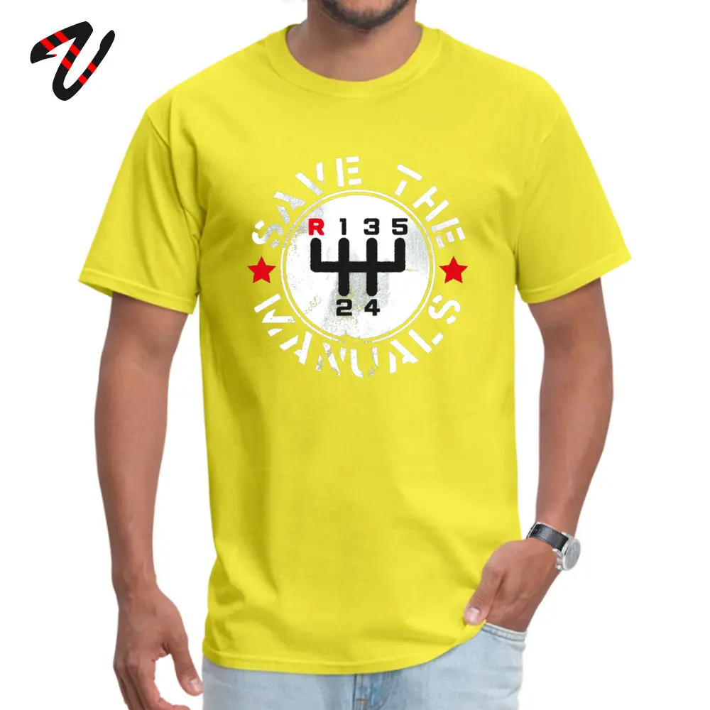 Men's Funny Save The Manual Transmission Cotton Crew Neck T-Shirt with Koi Pickle Design - Free Shipping