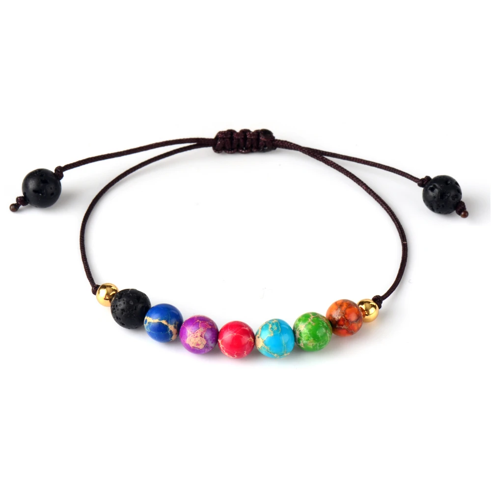 Energy Chakra Bracelet Jewelry Multi Color Natural Stone Beads Simple Bracelet Handmade Yoga Bracelets Gifts - Image 2