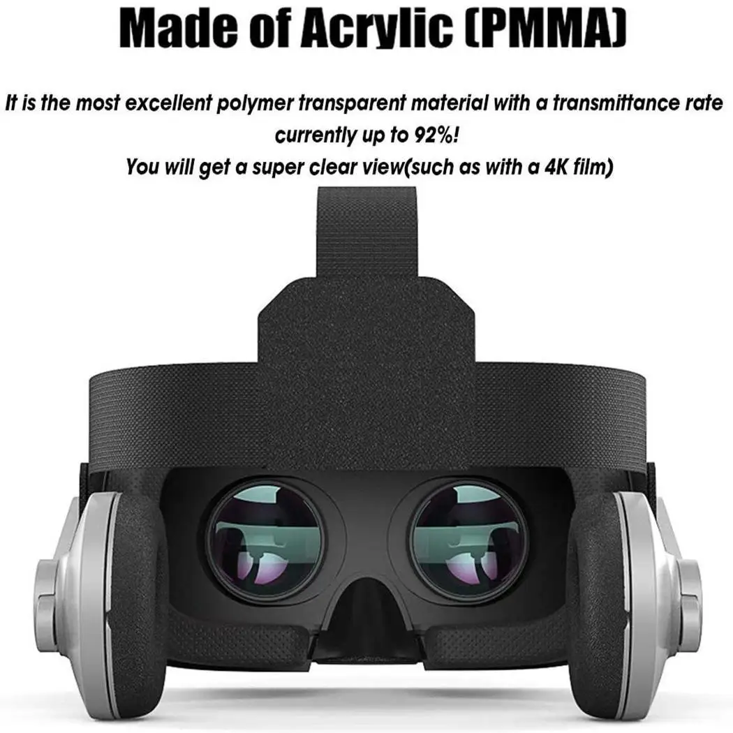 3D VR очки Смарт виртуальной реальности 3 5 мм шлем с гарнитурой серые для