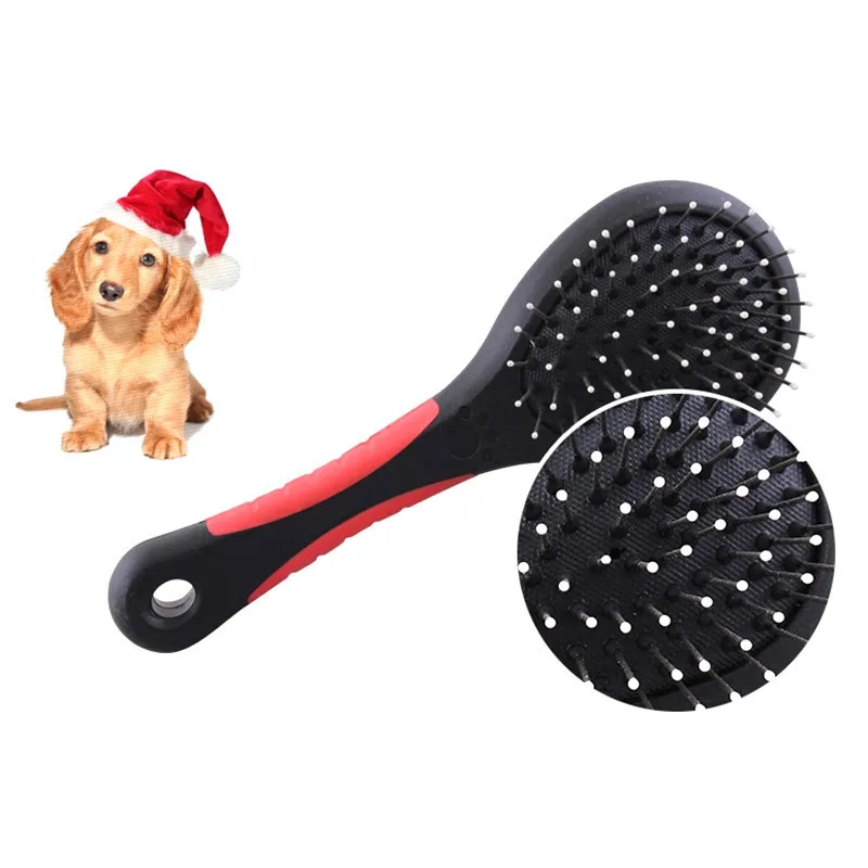 Pets Dogs Cats Plastic Brush Comb 2 In 1 Bristle And Pin Grooming Brush