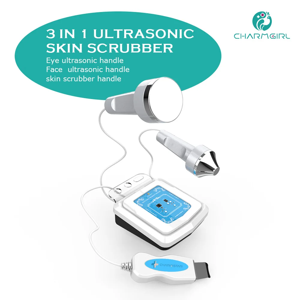 

3 IN 1 Ultrasonic Skin Scrubber Remove dark Circles Eye bag dirt blackhead Face Clean Whitening Reduce Wrinkle spot anti-aging