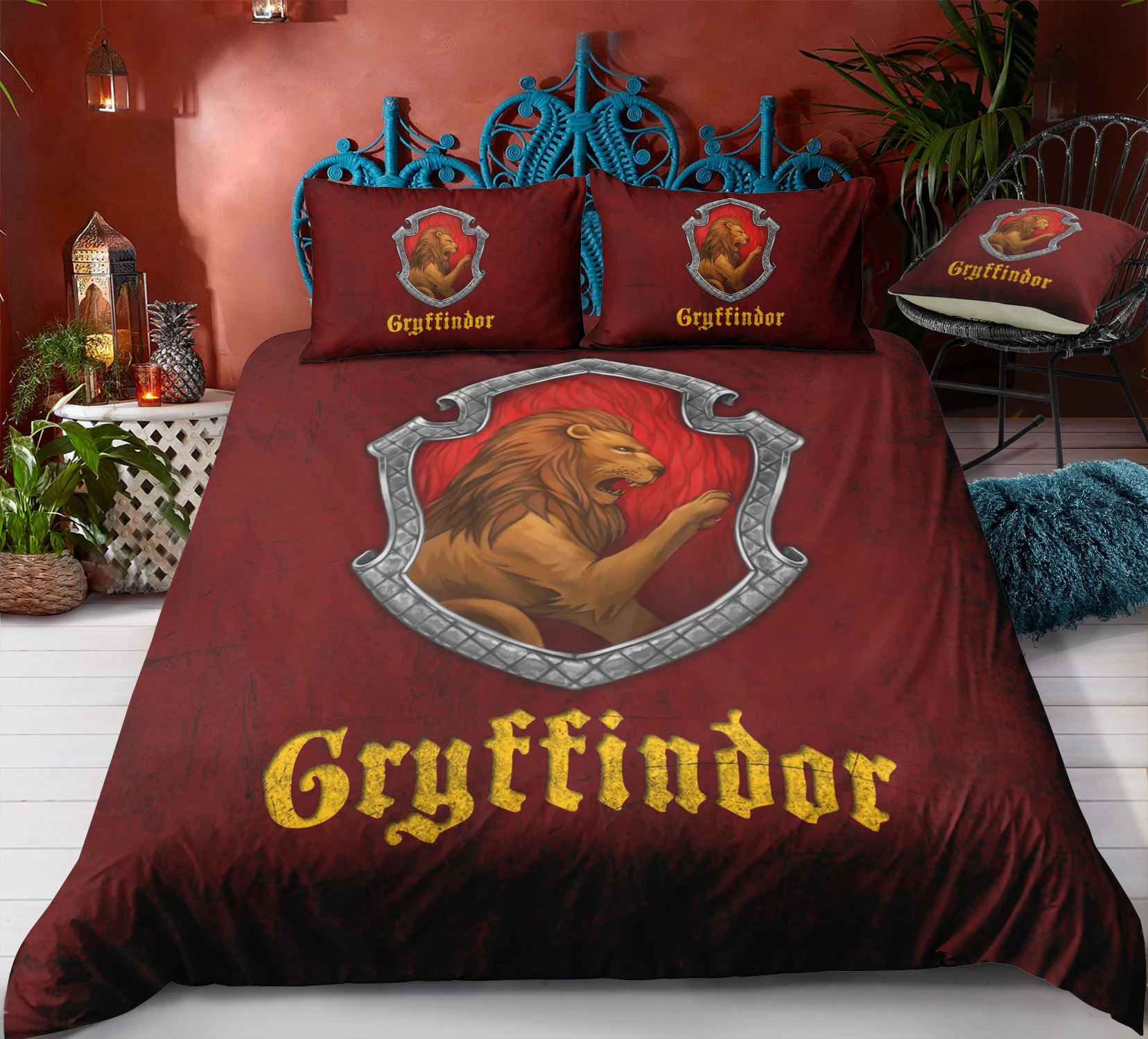 

3D Bedding Set Campus Badge Print Duvet Cover Set with Pillowcase Home Textiles