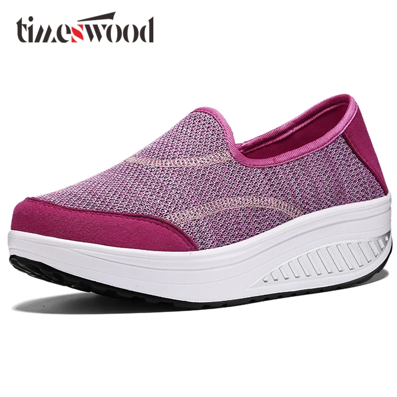 

Air Mesh Shoes Casual Shoes Fashion No Slip On Platform Dance Beach Ladies Loafer Shoe Womens Wedge Plain Vulcanized Flats New