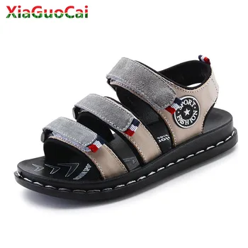 

Summer Children Kids Genuine Cow Leather Sandals Boys Girls Non-slip Soft Bottom Open Toe Beach Casual Shoes High quality A35