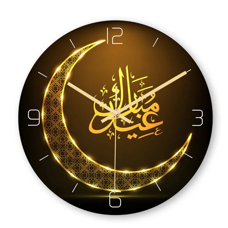 

Frameless 3D Wall Clock Decal Sticker Muslim Ramadan Mubarak Home Decor Wall Clock Posters Wallpaper Islamic Wall Clock
