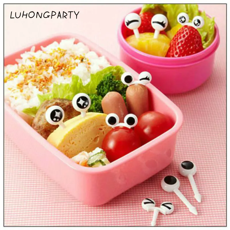 

10pcs/set Lovely Eye Easy To Sign Mini Fruit Fork Cartoon Children Fruit fork