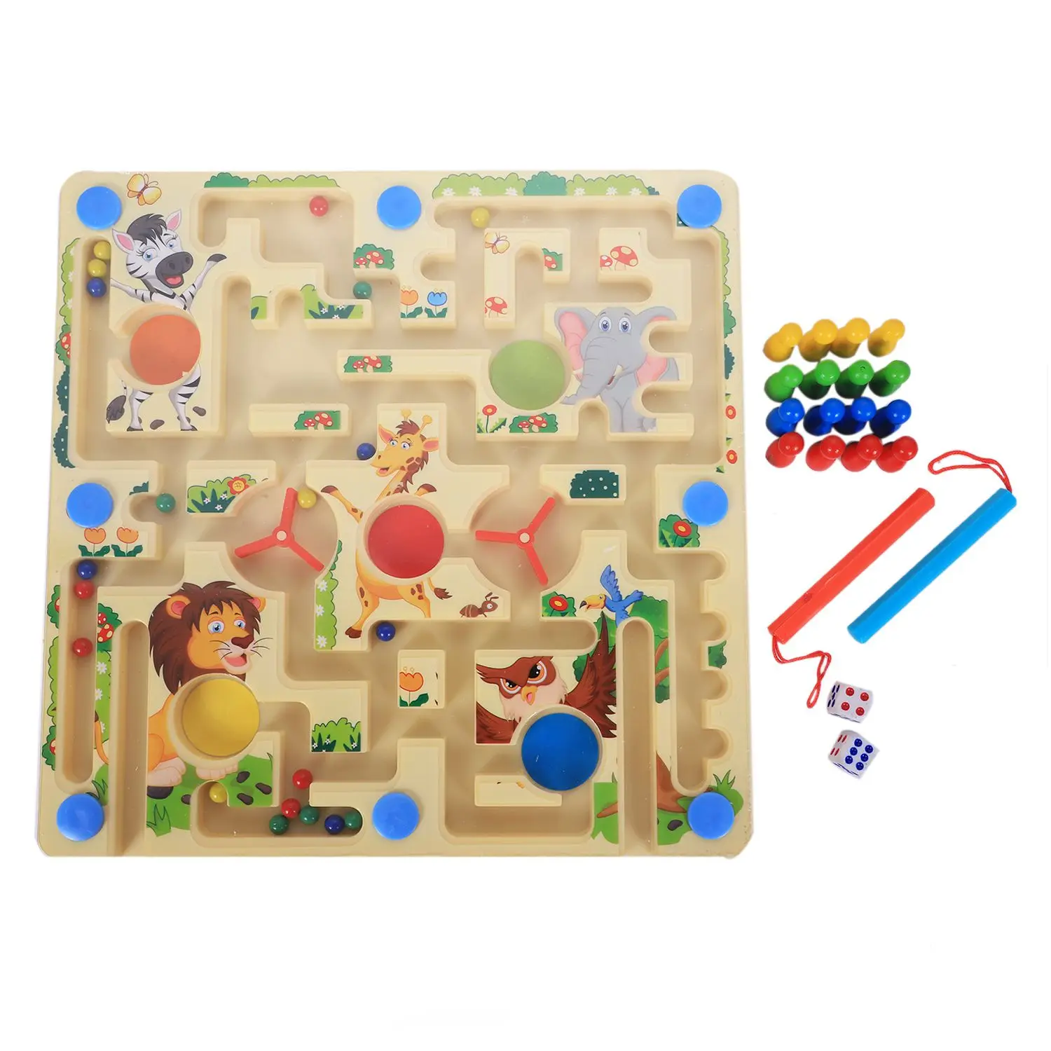 

MWZ 2 in 1 Magnetic Maze with Flying Chess Double-faced Labyrinth Maze Educational Interactive Toys, Forest
