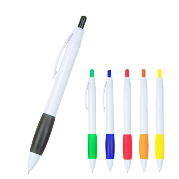 

1000 pcs/lot White color pen rubber grip promotional pen with print customized logo caneta