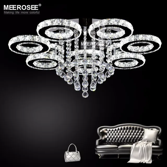 $US $159.64 Modern LED Ceiling Light Luminaires Lamp Diamond Rings Crystal LED Lustre luces led decoracion Flush Mounted Light for Home