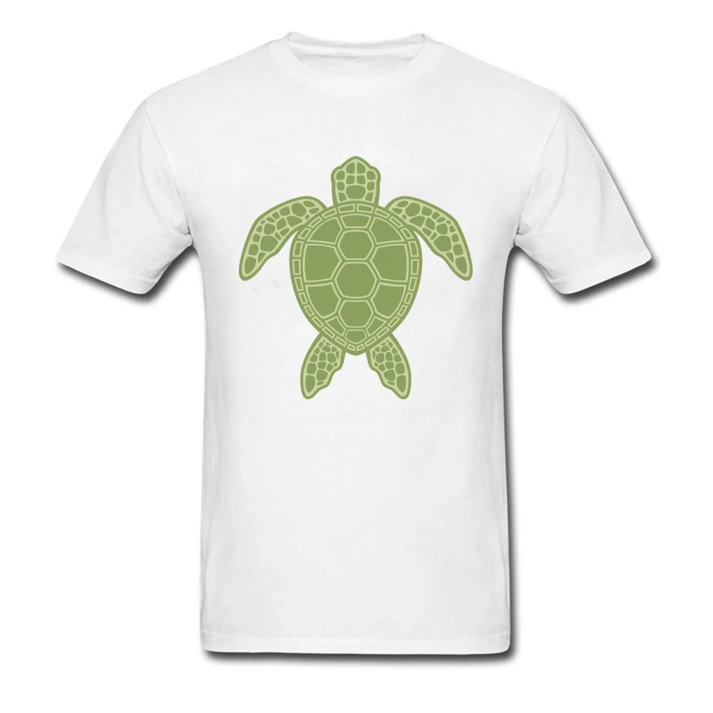 Round Neck Green Sea Turtle 100% Cotton Men T-shirts Funny Short Sleeve Tops & Tees Rife Group T Shirt Free Shipping Green Sea Turtle white