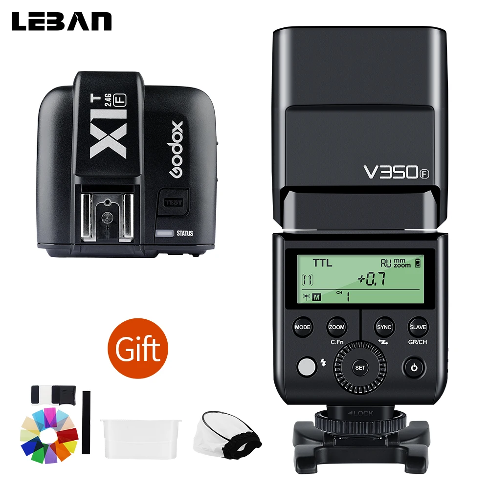 Вспышка для камеры Godox V350F + X1T F передатчик TTL 1/8000s Встроенный литий ионный