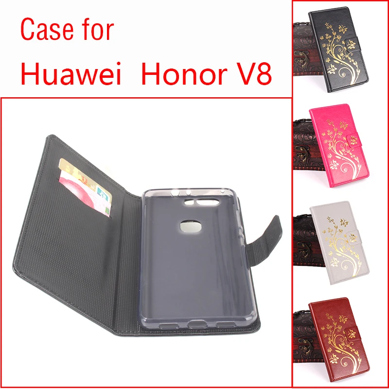 

High Quality Pattern Leather flip Case for Huawei Honor V8 Leather Case Flip Cover About flip dedicated phone holster Tangjin