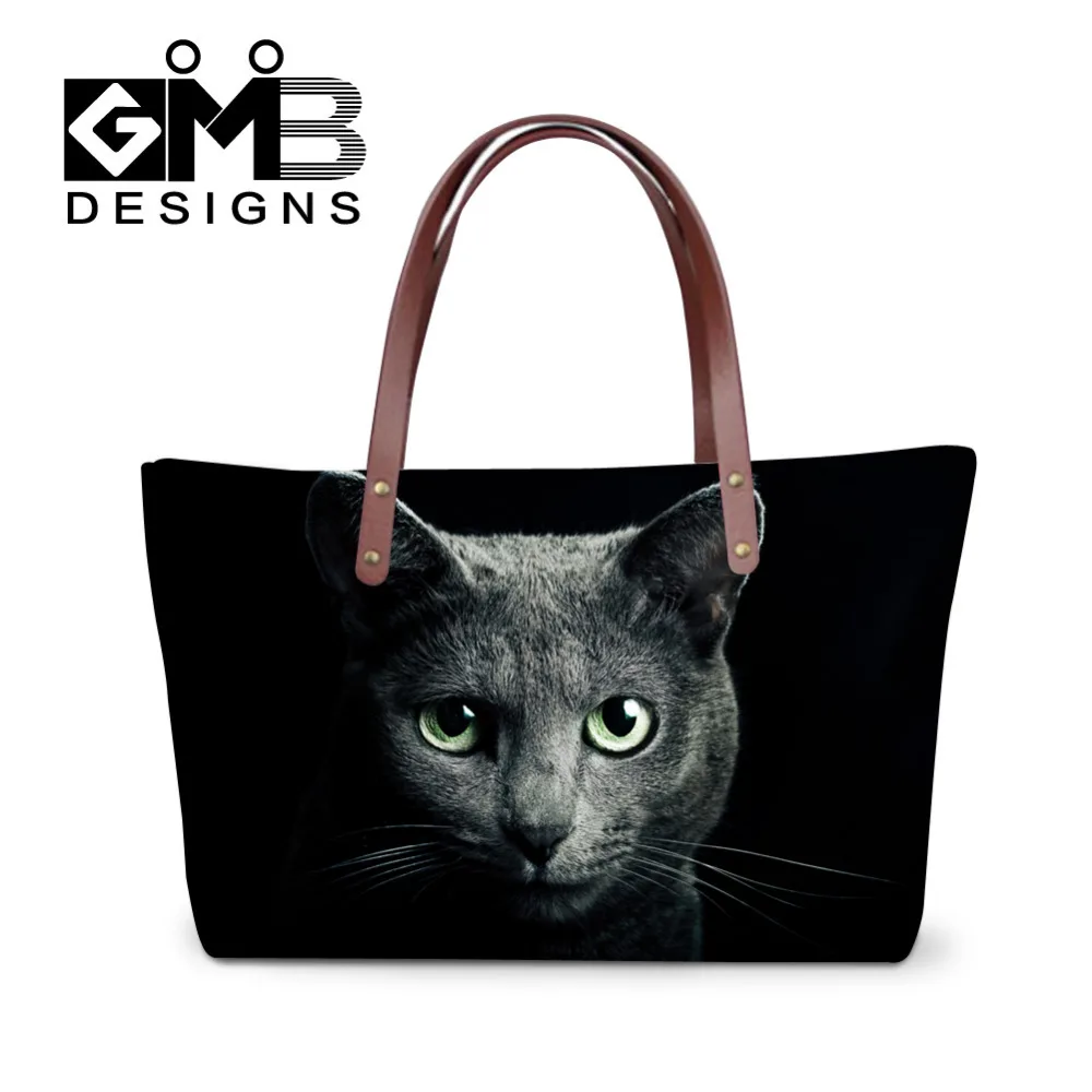 Роскошные сумки для женщин животное дизайнер кошка собака печать Borsa большая емкость сумка на плечо винтажная хозяйственная сумка Bolsa Feminina