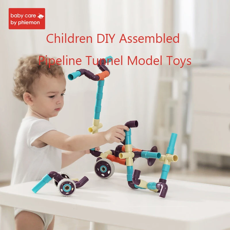 

Infant Creativity Pipe Building Blocks Kit DIY Children Assembled Pipeline Tunnel Model Toys Puzzle Colorful Educational Gifts