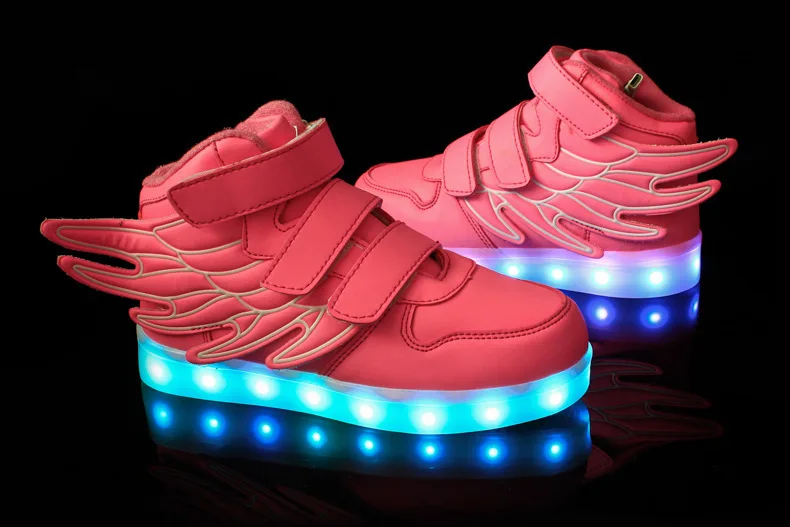 25-37 Размеры/USB зарядки корзина со светодиодной подсветкой детская обувь с подсветкой дети прозрачный Обувь для мальчиков и Обувь для