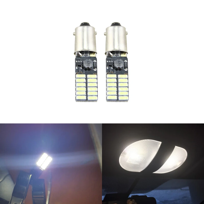 

2x T11 BA9S 1445 39431 64111 H6W T4W 4014-SMD Led Light Bulbs White Color For Car Auto Parking Instrument Marker Lights Lamp