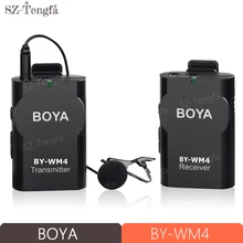 BOYA by-wm4 Беспроводной петличный микрофон система для Canon Nikon Sony Panasonic DSLR Камера видеокамеры iphone Android-смартфон