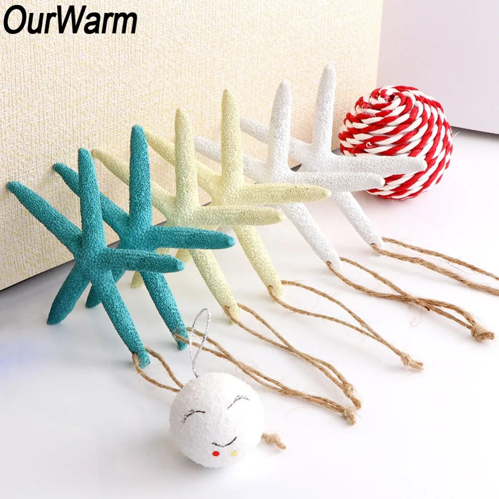 OurWarm 10 шт. DIY натуральные поддельные звезды морской подвесные украшения для дома