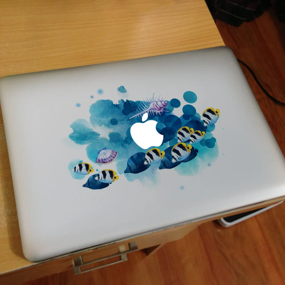 Граффити-стиль рыбы в воде Виниловая наклейка для ноутбука наклейка для DIY Macbook Pro Air 11 13 15 дюймов кожи ноутбука