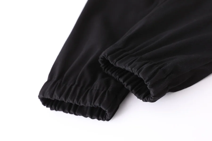 capri leggings Vangull Cotton Black Streetwear Cargo Pants Women Casual Joggers High Waist Pants Loose Female Trousers Classic Buckle Pants black cargo pants