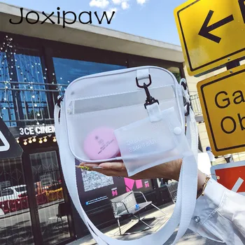 

Clear Women Shoulder Bags Female Summer Transparent PVC Plastic Handbag Causal Width Strap Crossbody Lady Messenger Bag Set Sac