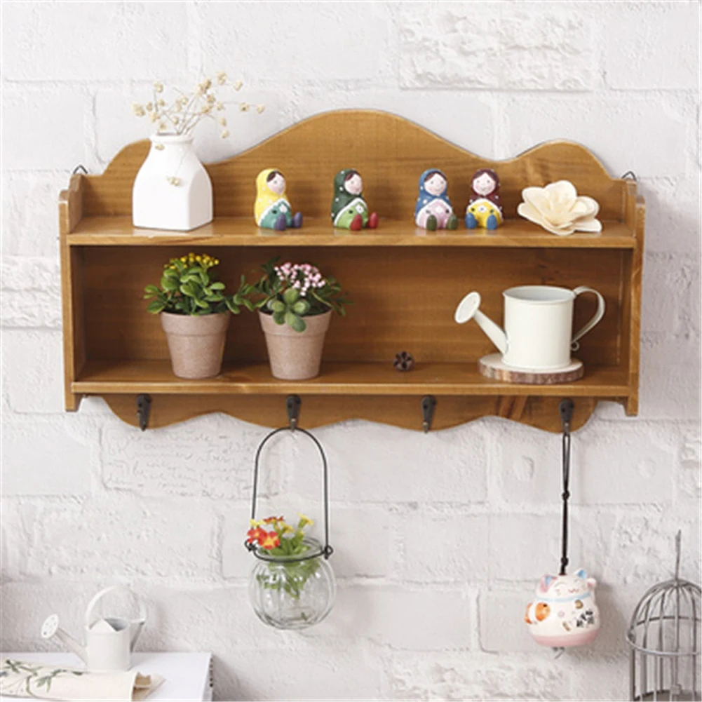 المنزل منحني حافة الديكور رف جدار منظمة الحديثة مع السنانير شنقا تخزين رسمت خشبية عرض اثنين الطبقة خمر المنزل منحني حافة الديكور رف جدار منظمة الحديثة مع السنانير شنقا تخزين رسمت خشبية عرض اثنين الطبقة خمر