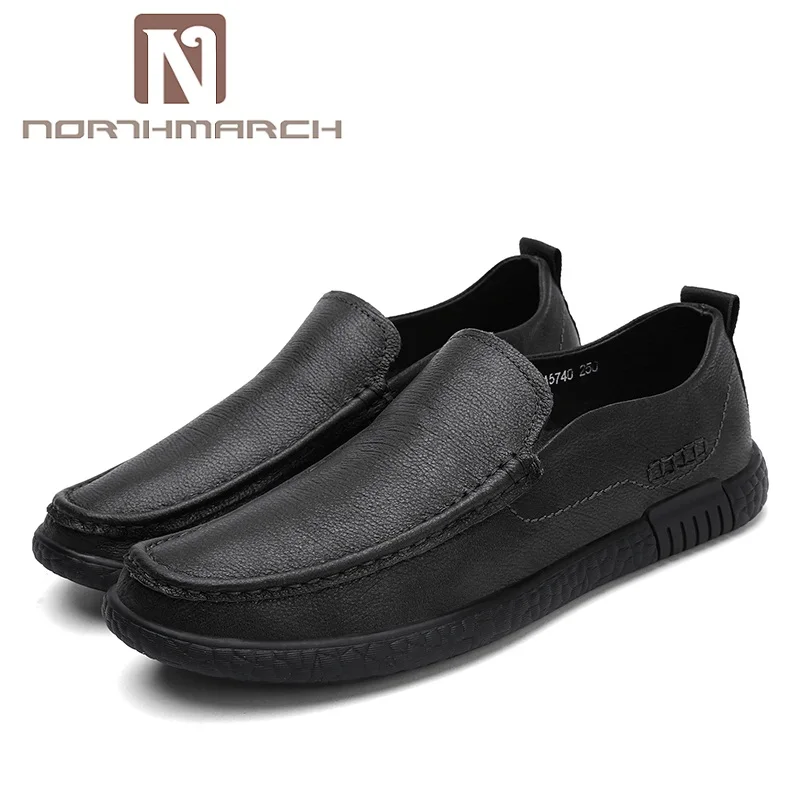 

NORTHMARCH Summer Style Genuine Leather Men Shoes Casual Breathable Men Shoes Lightweight Driving Walking Slip On Footwear