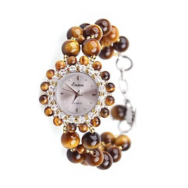 Горячее предложение Eana Брендовые Часы Оптом натуральный браслет с тигровым глазом Модные женские подарок на день рождения