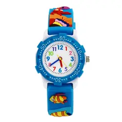 WL Водонепроницаемый малыш Часы детей Немо 3D мультфильм Силиконовые Наручные часы Марка Кварц Мода Повседневное Relogio Часы