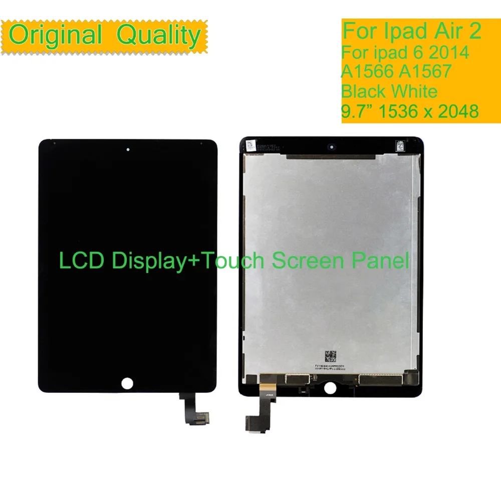 

10Pcs/lot Original For Apple iPad Air 2 LCD Display Touch Screen Digitizer For ipad 6 A1567 A1566 LCD Panel monitor Pantalla DHL