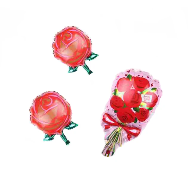

5pcs/lot Mini New Red Rose flower Foil Balloon Wedding Birthday Party Decorations Kids Toy Gift Wedding Dresser Supplies
