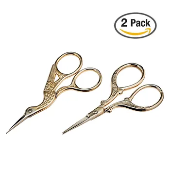

2Pcs Stainless Steel Vintage Scissors Embroidery Sewing Tool Craft Shears Cross Stitch Scissors for Fabric Needlework