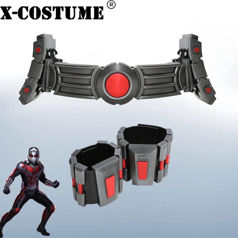 

X-COSTUME Ant Man Belt Newest Resin Belts And Wrist Guard Superhero Cosplay Costume Props Halloween Party Belts With LED Light