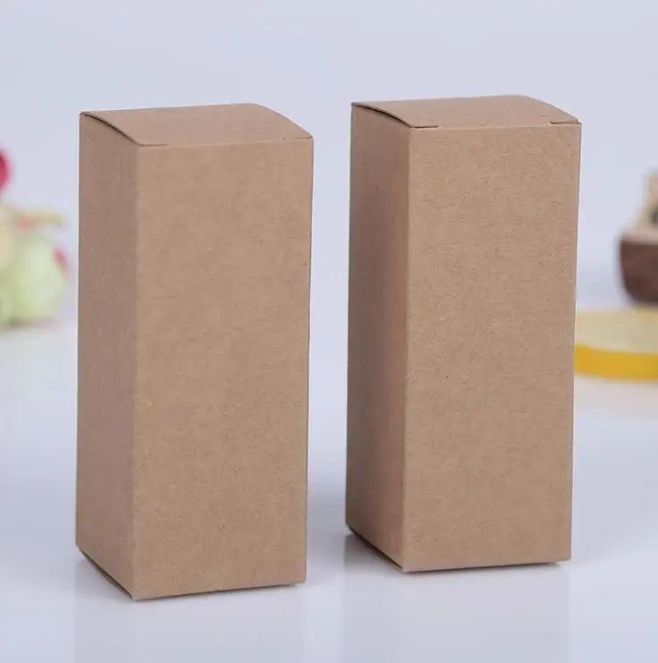 5 шт маленький черный/белый/крафт-бумага картонная коробка, эфирные масла упаковочные коробки, прямоугольник косметический флакон духов Подарочная бумажная коробка - Цвет: Brown