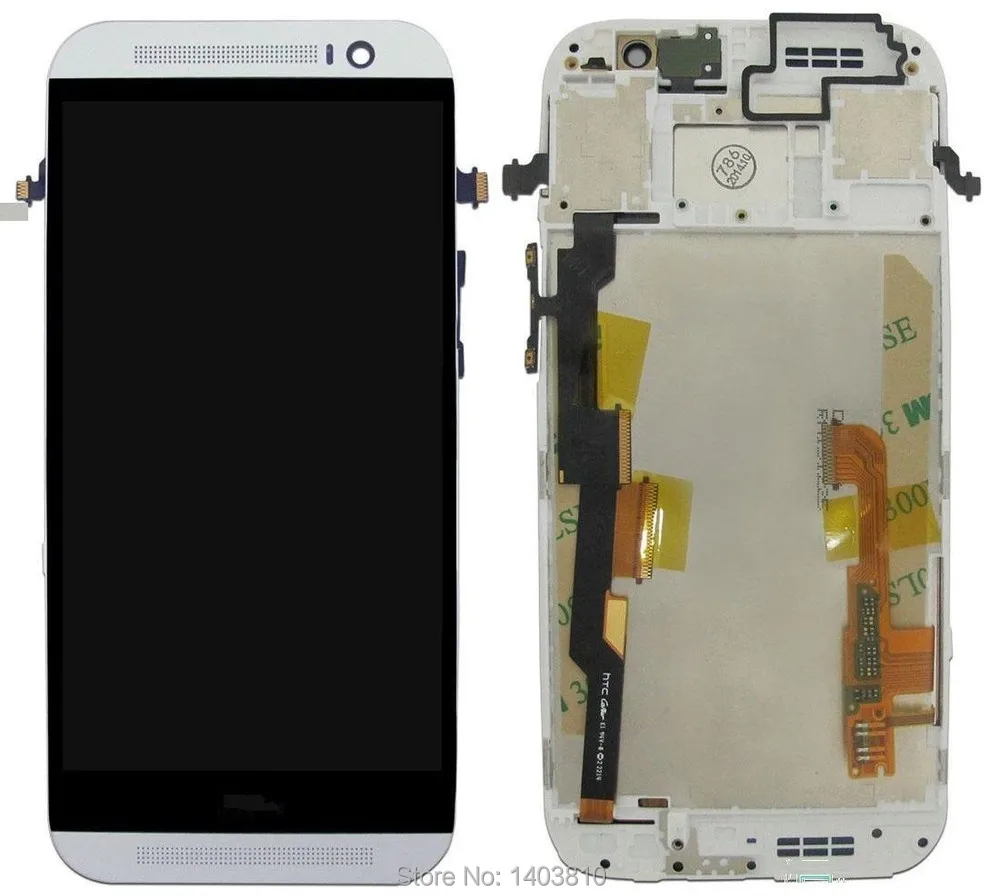 

Original New LCD Digitizer Display Screen + Frame Assembly for HTC One M8 silver