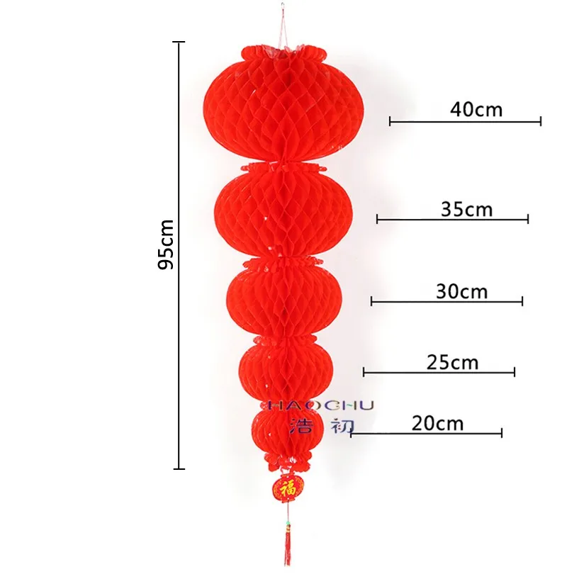 HAOCHU разные размеры китайские традиционные красные бумажные фонарики новогодние подвесные соты День рождения Свадьба Декор для банкета