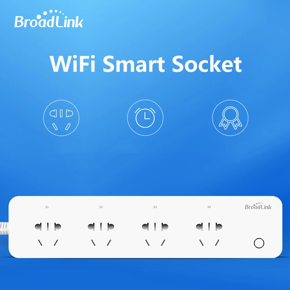 

Original BroadLink MP1 Socket Plug WiFi Power Remote Control 4-Outlet Power Socket for Smart Home Automation System