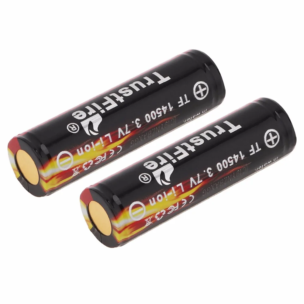Günstig TrustFire 4 stücke 3,7 V 900mAh Hohe Kapazität 14500 Li Ion Akku mit Geschützt PCB für LED Taschenlampen  scheinwerfer