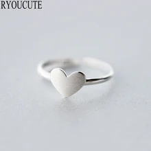 Новое 925 пробы Серебряное сердце кольца для женщин Регулируемый размер модное кольцо на палец Свадебные украшения