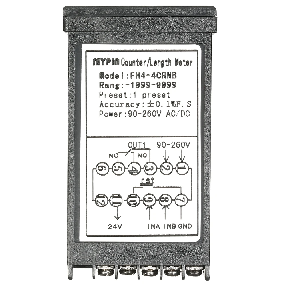 MYPIN 90-260 В AC/DC предустановленный 4 цифровой счетчик многоцелевой счетчик длины Интеллектуальный измеритель длины машина релейный выход PNP NPN