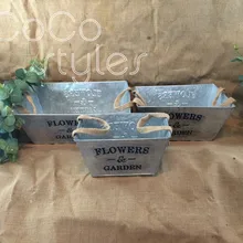 Cocostyles изготовленное на заказ пустое винтажное продолговатое железное ведро с ручкой для свадебной вечеринки события спасибо Подарочная коробка и добро пожаловать подарок