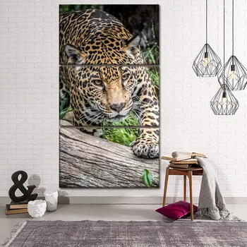 

HD Printed Pictures Canvas Wall Art Living Room Home Decorative Poster 3 Pieces Animal Americas Leopard Paintings Framework