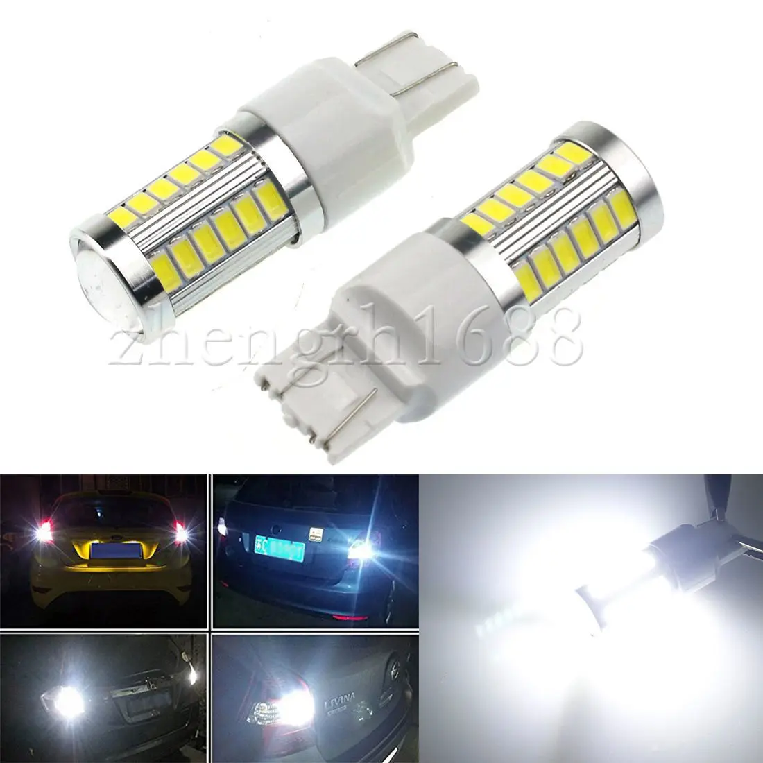 2 шт. светодиодные противотуманные фары BA15S T20 7443 P21W 33 SMD 5630 для автомобиля